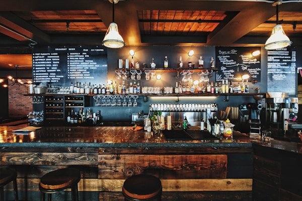 Velvet Lounge bar with warm lighting