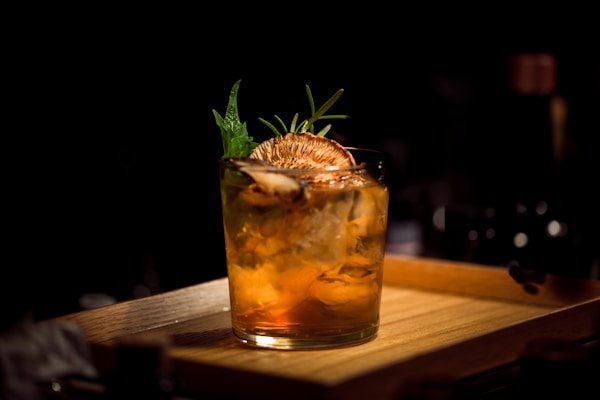 Signature smoked cocktail on the Velvet Lounge bar